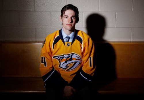 PHILADELPHIA, PA - JUNE 28:  Jack Dougherty of the Nashville Predators poses for a portrait during the 2014 NHL Draft at the Wells Fargo Center on June 28, 2014 in Philadelphia, Pennsylvania.  (Photo by Jeff Zelevansky/Getty Images)